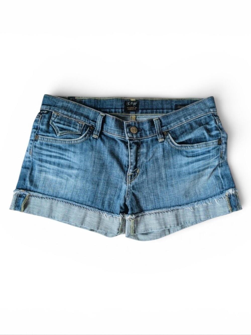Citizens of Humanity Low Rise Denim Cuffed Shorts Size 27 - Picture 1 of 15